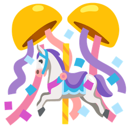 carousel horse and confetti ball
