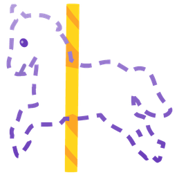 carousel horse and dotted line face