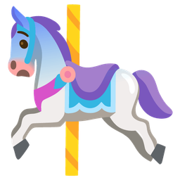 carousel horse and fearful face