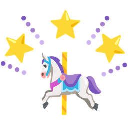 carousel horse and glowing star