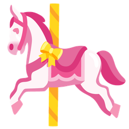 carousel horse and heart with ribbon