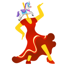 carousel horse and high-heeled shoe