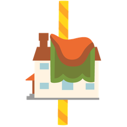 carousel horse and house