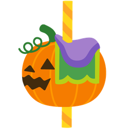 carousel horse and jack-o-lantern