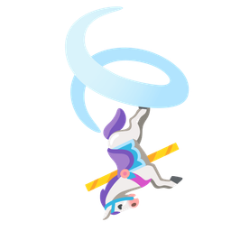 carousel horse and leaf fluttering in wind