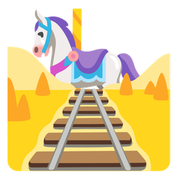 carousel horse and locomotive