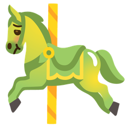 carousel horse and nauseated face