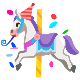 carousel horse and partying face