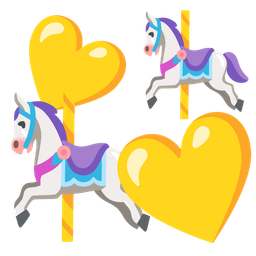 carousel horse and revolving hearts
