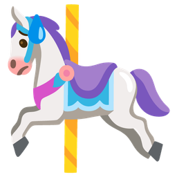 carousel horse and sad but relieved face