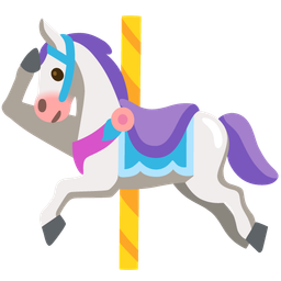 carousel horse and saluting face