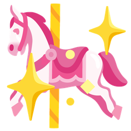 carousel horse and sparkling heart