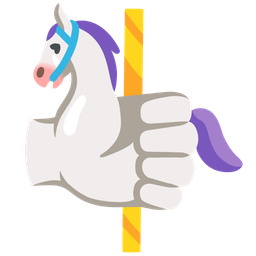 carousel horse and thumbs up