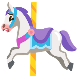 carousel horse and tired face