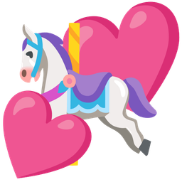 carousel horse and two hearts