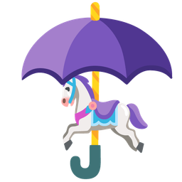 carousel horse and umbrella