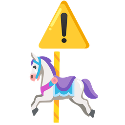 carousel horse and warning
