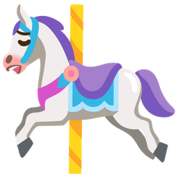 carousel horse and weary face
