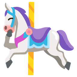 carousel horse and yawning face