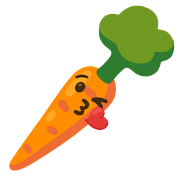 Carrot and Face blowing a kiss