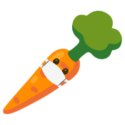 carrot and face with medical mask