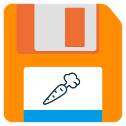 carrot and floppy disk