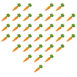 carrot and heart suit