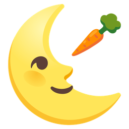 carrot and last quarter moon face
