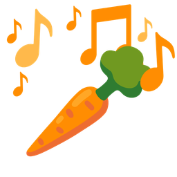 carrot and musical notes
