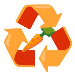 carrot and recycling symbol