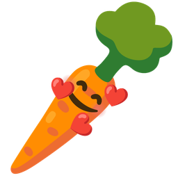 Carrot and Smiling face with hearts