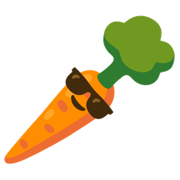 carrot and smiling face with sunglasses