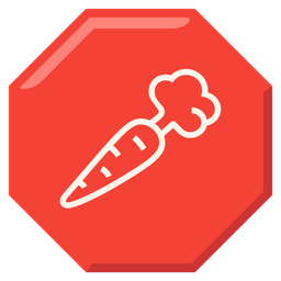 carrot and stop sign