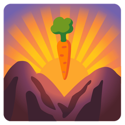 carrot and sunrise over mountains