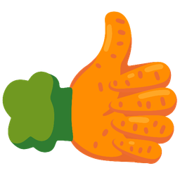 carrot and thumbs up