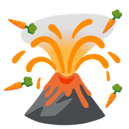 carrot and volcano