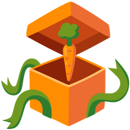 carrot and wrapped gift