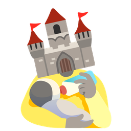 castle and baby bottle