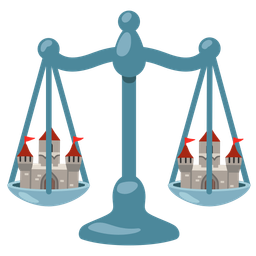 castle and balance scale