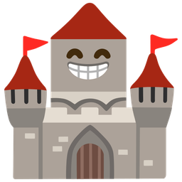 Castle and Beaming face with smiling eyes