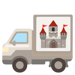castle and delivery truck