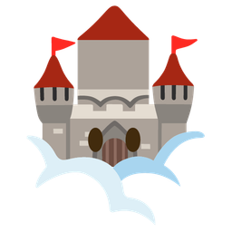 castle and face in clouds