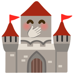 castle and face with hand over mouth