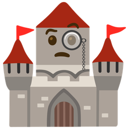castle and face with monocle