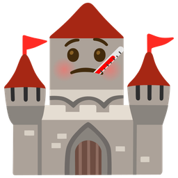 castle and face with thermometer