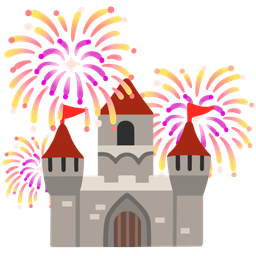 castle and fireworks