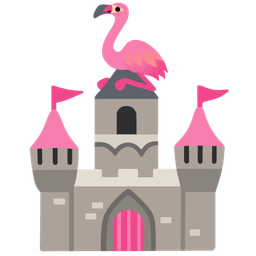 castle and flamingo