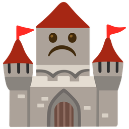 castle and frowning face