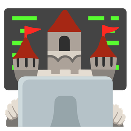 castle and laptop