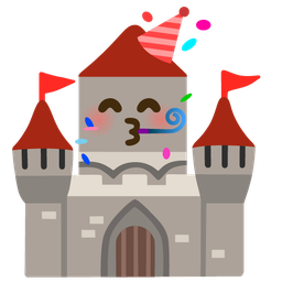 castle and partying face